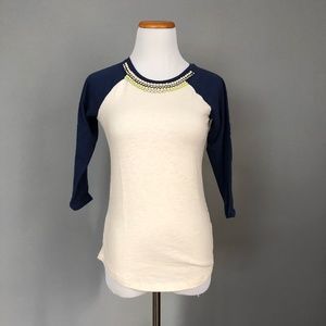 J. Crew quarter sleeve top, size: XS